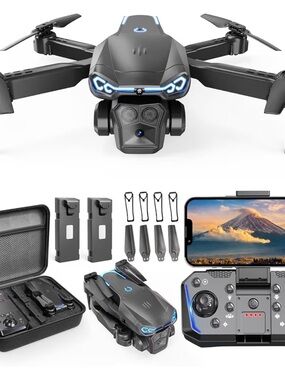 Foldable Camera Drone with Remote and Carry Case - Black
